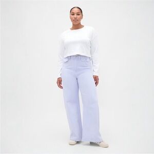 GAP Extra High Rise Stride Wide-Leg Jeans Jet Stream Blue NWT 30/10 Tall